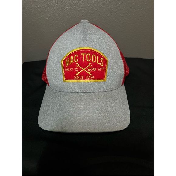 Mac Tools Embroidered Patch Flexfit Hat Gray and Red OSFA - Picture 1 of 6